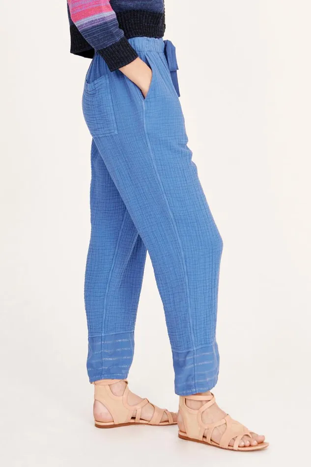 Raquel Allegra Gauze Dusty Blue Overland Pant Women Bottoms