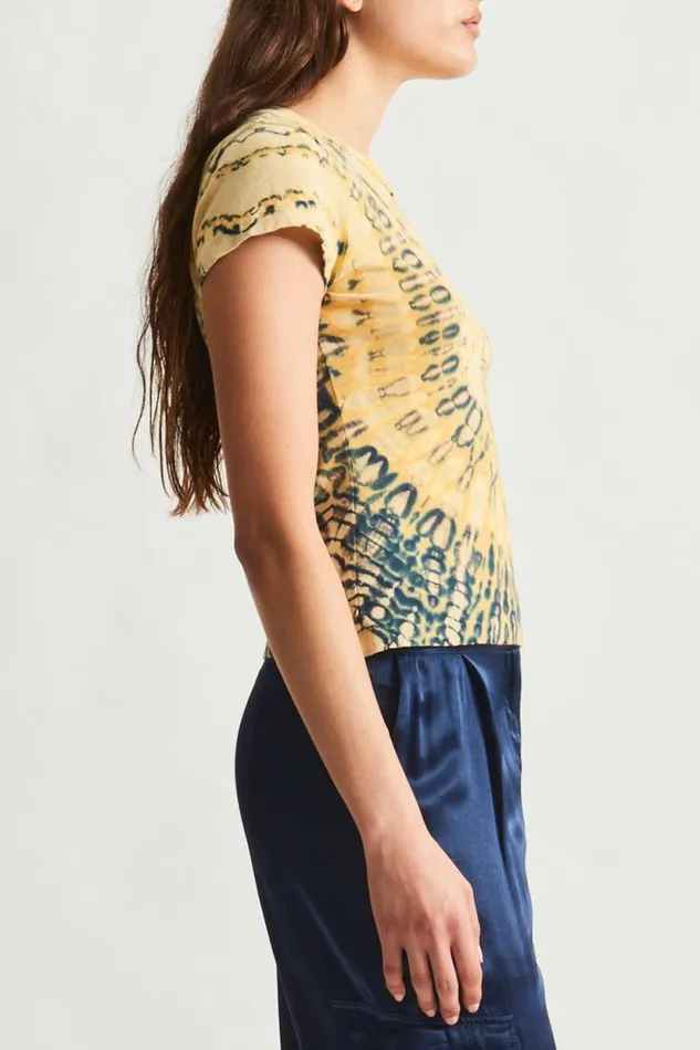 Raquel Allegra Yellow And Navy Liv Tee Women Tops