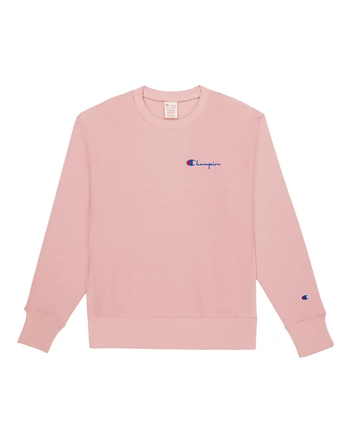 Reverse Weave Crewneck Sweatshirt SpecialEdition Left Chest Script Logo Pink Gleam Men Champion Hoodies and Sweatshirts Reverse Weave Crewneck Sweatshirt SpecialEdition Left Chest Script Logo Pink Gleam Men Champion Hoodies and Sweatshirts