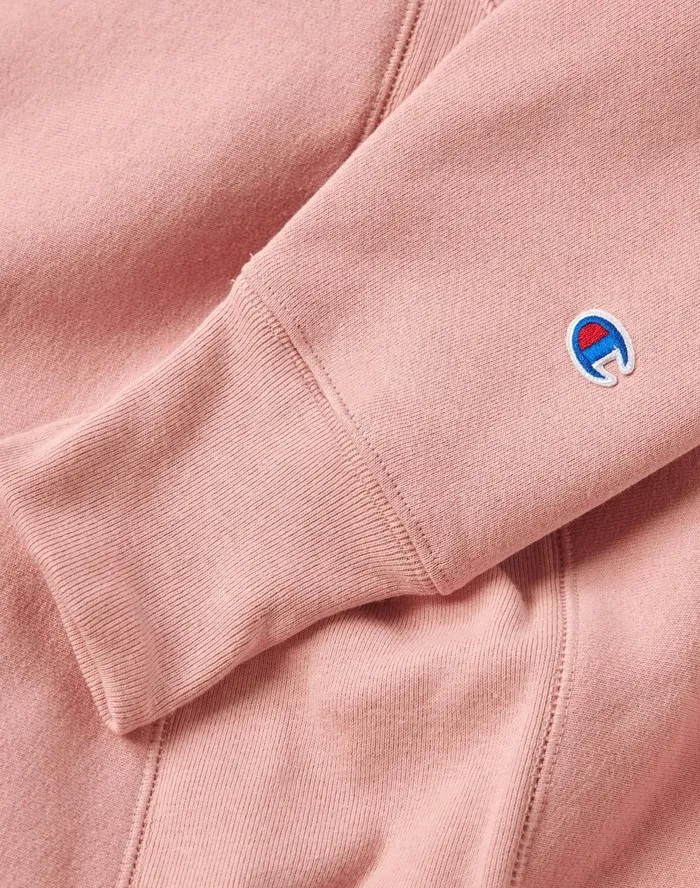 Reverse Weave Crewneck Sweatshirt SpecialEdition Left Chest Script Logo Pink Gleam Men Champion Hoodies and Sweatshirts