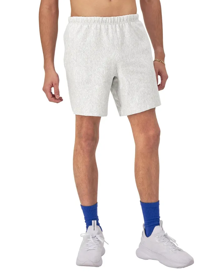 Reverse Weave CutOff Shorts Relay C Logo 7034 Silver Grey Men Champion Shorts