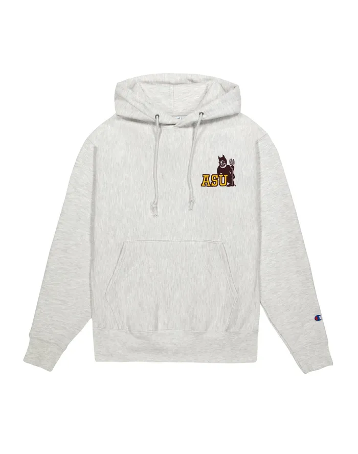 Reverse Weave Hoodie Asu Silver Grey MenWomen Champion Hoodies and Sweatshirts