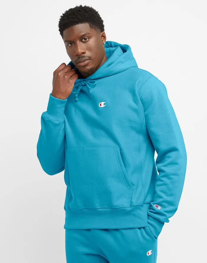 Reverse Weave Hoodie C Logo Lazuline Blue MenWomen Champion Hoodies and Sweatshirts