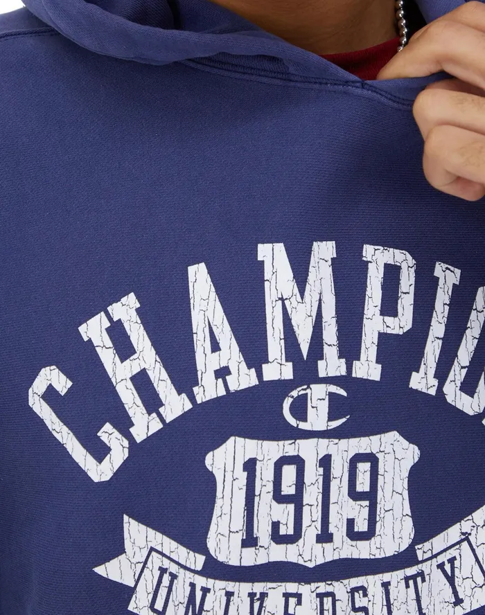 Reverse Weave Hoodie University 1919 Logo Time Capsule Athletic Navy MenWomen Champion Hoodies and Sweatshirts