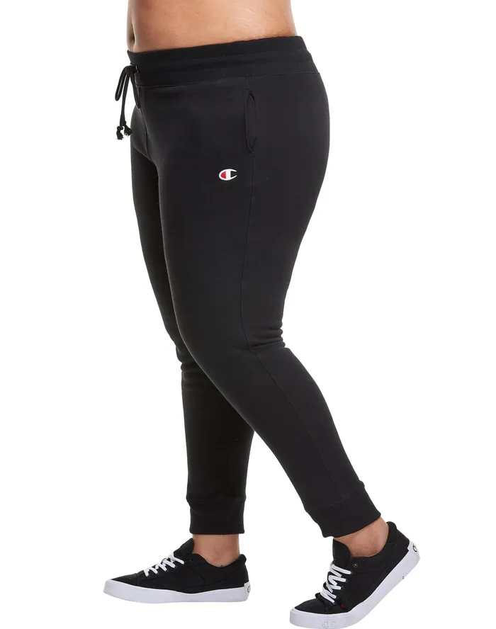 Reverse Weave Joggers C Logo 29034 Plus Size Black Women Champion Pants