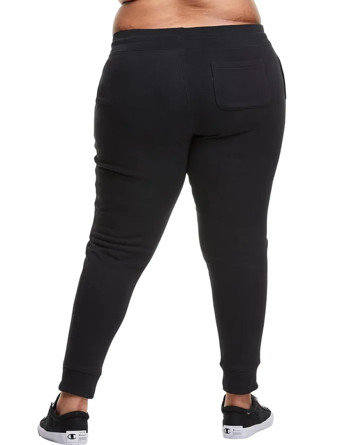 Reverse Weave Joggers C Logo 29034 Plus Size Black Women Champion Pants