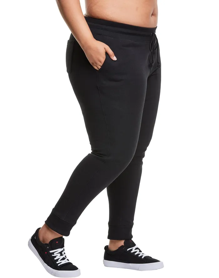 Reverse Weave Joggers C Logo 29034 Plus Size Black Women Champion Pants