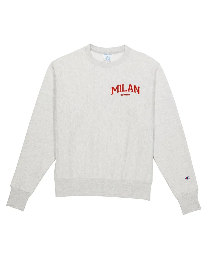 Reverse Weave Oversized Crewneck Sweatshirt Milan Silver Grey Women Champion Hoodies and Sweatshirts Reverse Weave Oversized Crewneck Sweatshirt Milan Silver Grey Women Champion Hoodies and Sweatshirts