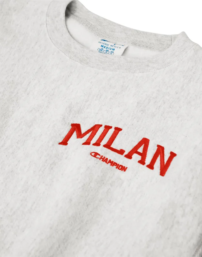 Reverse Weave Oversized Crewneck Sweatshirt Milan Silver Grey Women Champion Hoodies and Sweatshirts