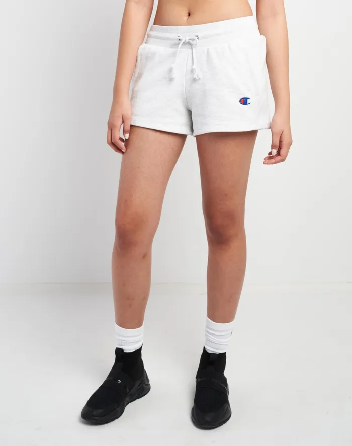 Reverse Weave Shorts C Logo 3034 Silver Grey Women Champion Shorts
