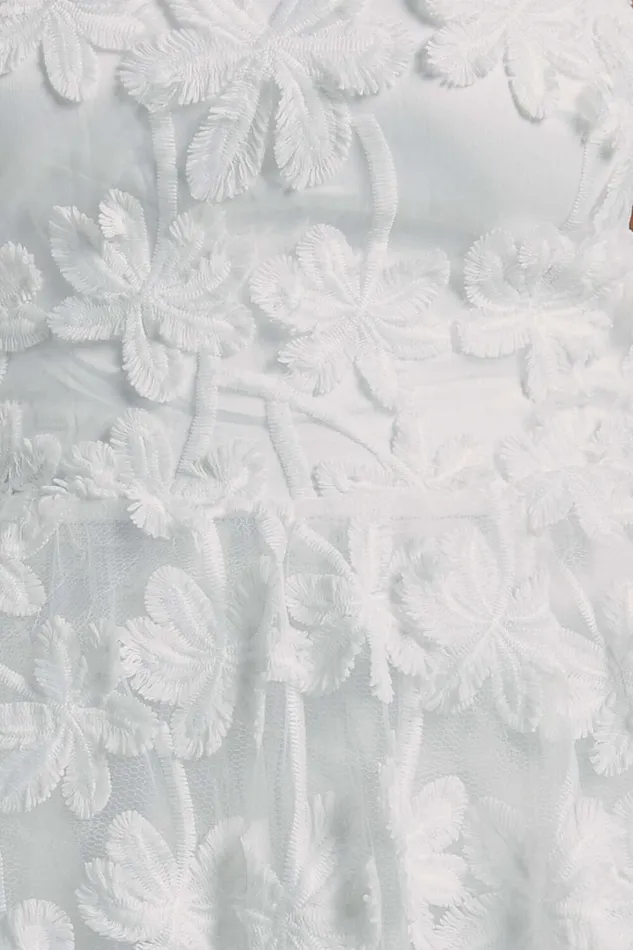 Rheiva Midi Dress 8211 Strapless 3D Embroidery Midi Dress In White Women Showpo Dresses