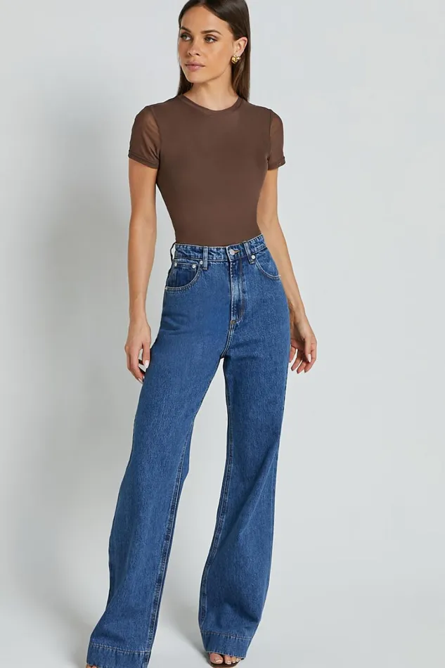 Rhianna Top 8211 Short Sleeve Mesh Crop Top In Brown Women Showpo Tops