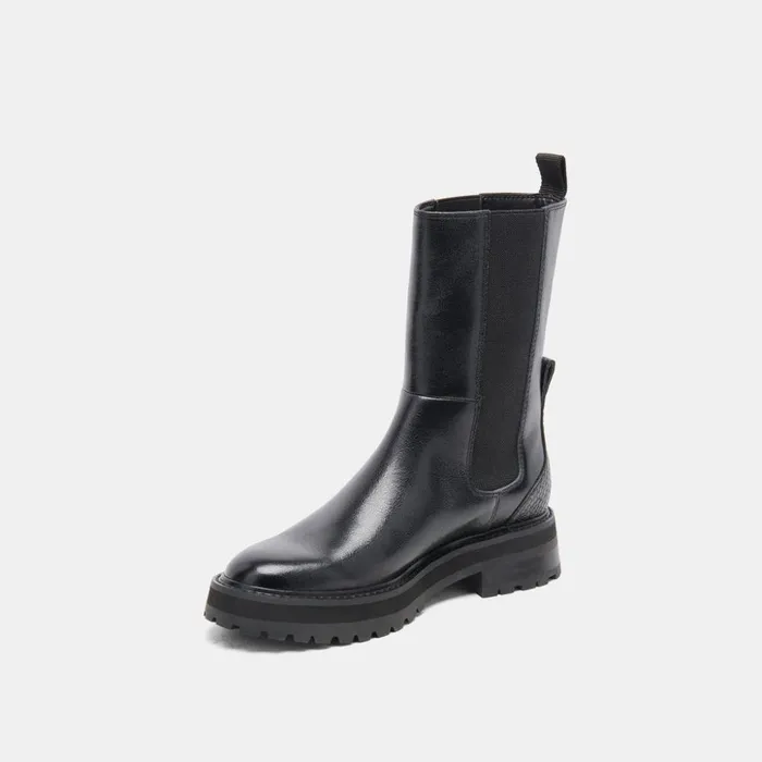 Rich H2O Boots Black Multi Crinkle Patent Women Dolce Vita Boots and Booties