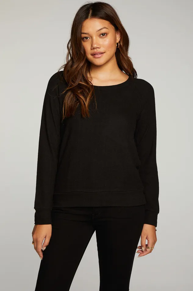 rPET Bliss Knit Long Sleeve Raglan Pullover Loungewear Chaser Brand Womens