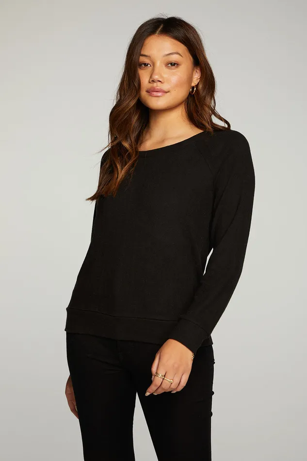 rPET Bliss Knit Long Sleeve Raglan Pullover Loungewear Chaser Brand Womens