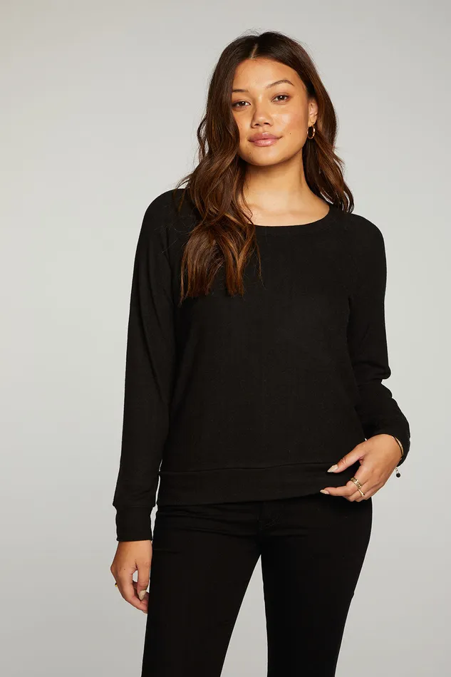 rPET Bliss Knit Long Sleeve Raglan Pullover Loungewear Chaser Brand Womens