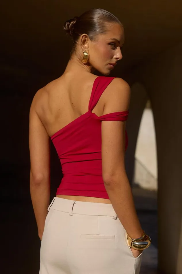 Runaway The Label Basic MARISON TOP Cherry Red 8211 Women