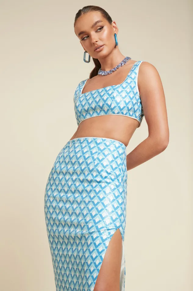 Runaway The Label Crops CARLA CROP Sky Geo Print 8211 Women