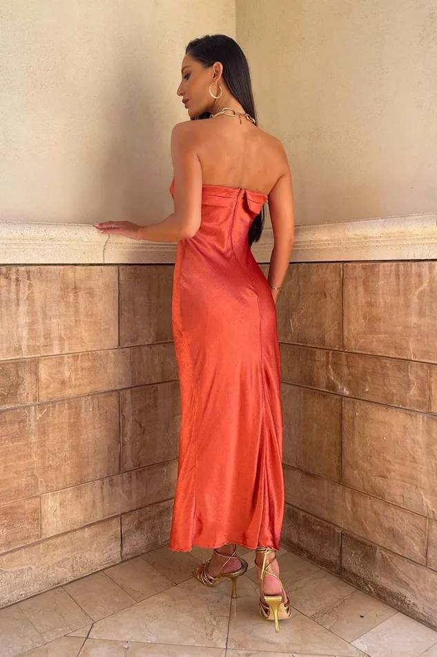 Runaway The Label Evening Dresses Leila Slip Dress Copper 8211 Women Runaway The Label Evening Dresses Leila Slip Dress Copper 8211 Women