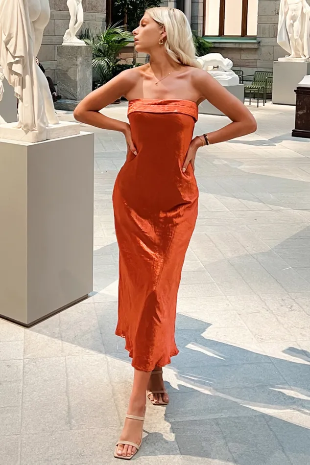 Runaway The Label Evening Dresses Leila Slip Dress Copper 8211 Women Runaway The Label Evening Dresses Leila Slip Dress Copper 8211 Women
