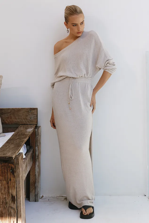 Runaway The Label Long Sleeved Dresses FLORIDA MAXI DRESS Sand 8211 Women