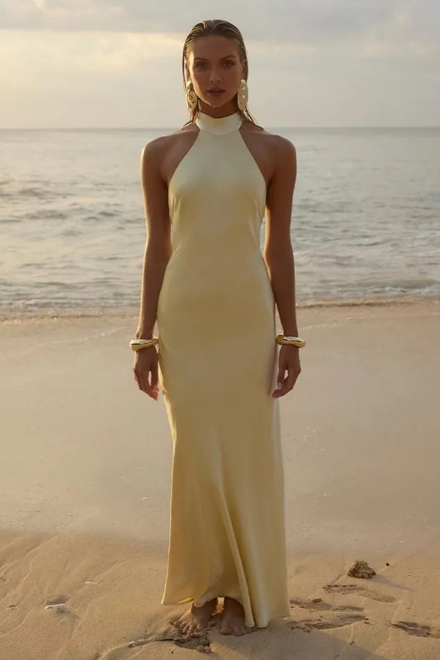 Runaway The Label Maxi Dresses BRIGITTE MAXI DRESS Lemon 8211 Women