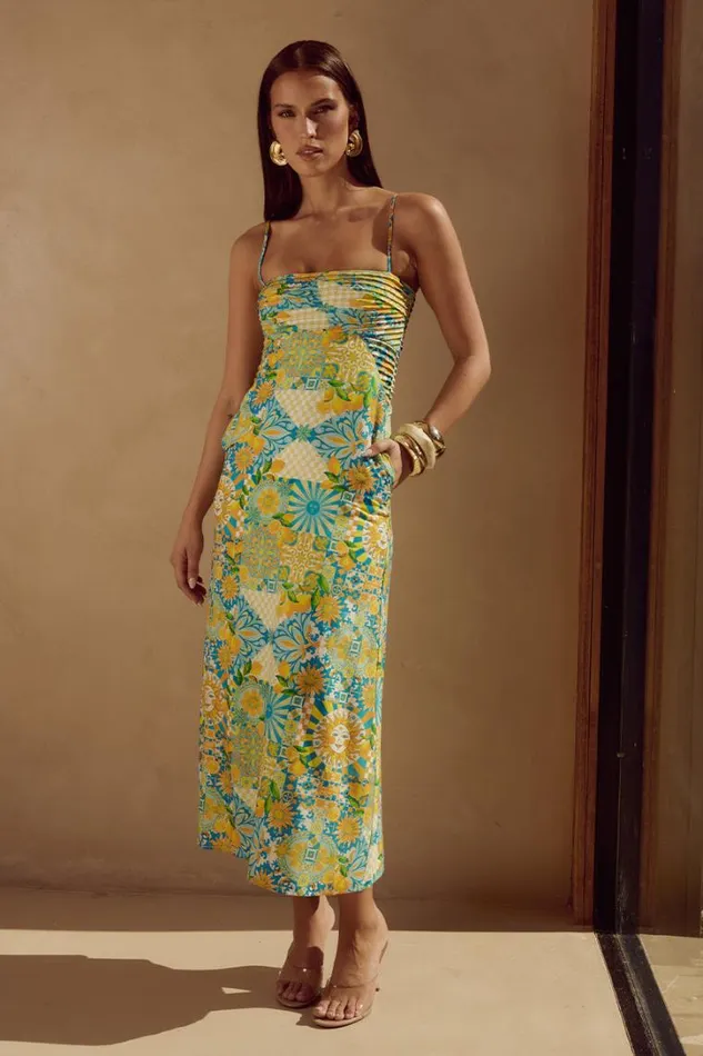 Runaway The Label Midi Dresses ANACAPRI MIDI DRESS Anacapri Lemon 8211 Women