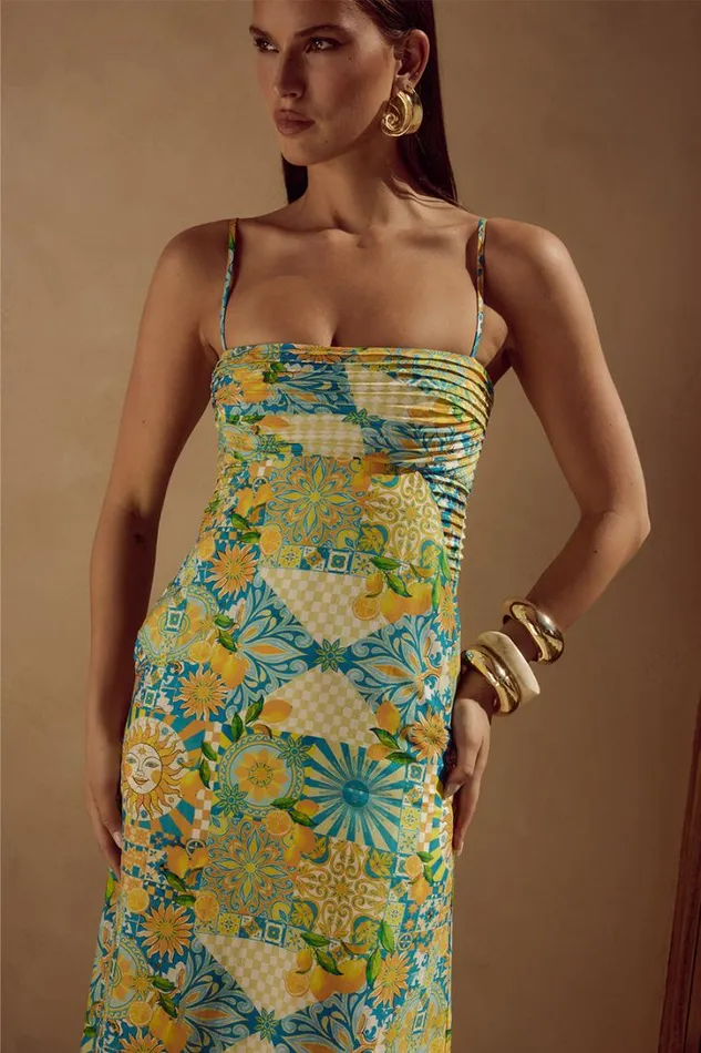 Runaway The Label Midi Dresses ANACAPRI MIDI DRESS Anacapri Lemon 8211 Women