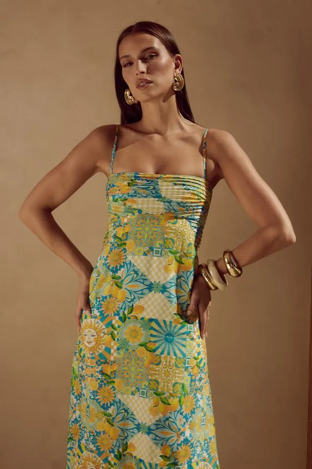 Runaway The Label Midi Dresses ANACAPRI MIDI DRESS Anacapri Lemon 8211 Women