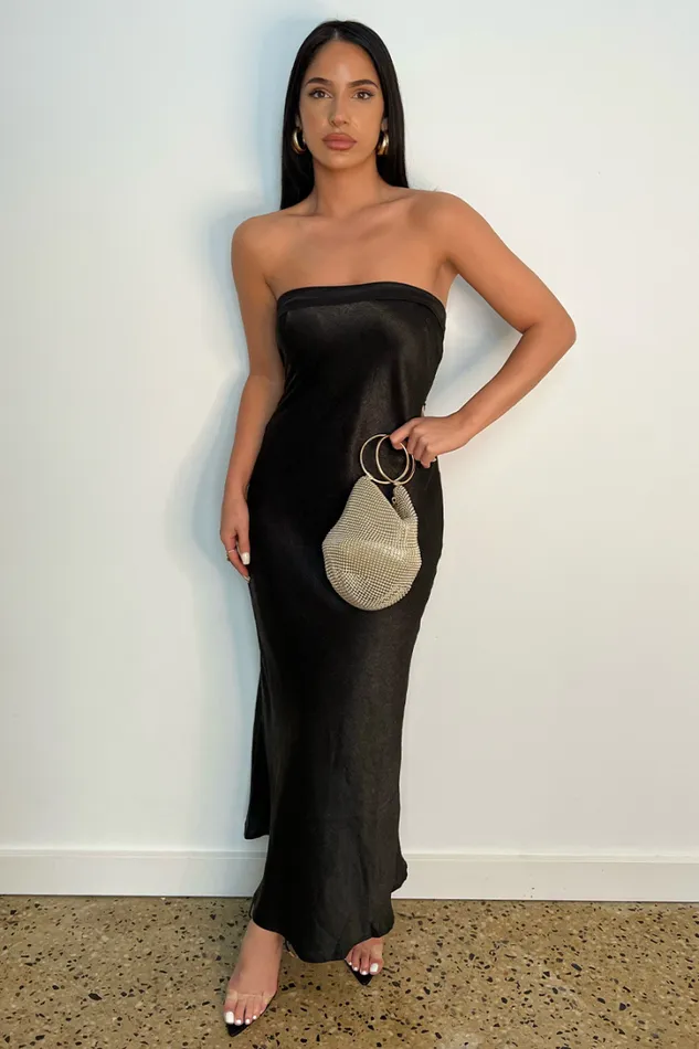 Runaway The Label Midi Dresses Leila Slip Dress Black 8211 Women