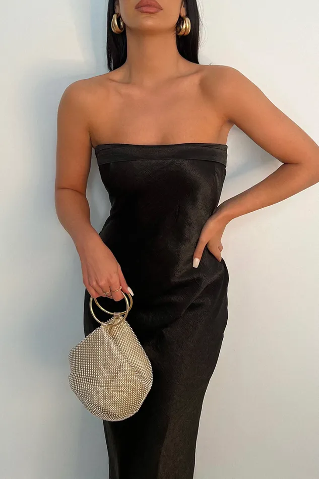 Runaway The Label Midi Dresses Leila Slip Dress Black 8211 Women Runaway The Label Midi Dresses Leila Slip Dress Black 8211 Women