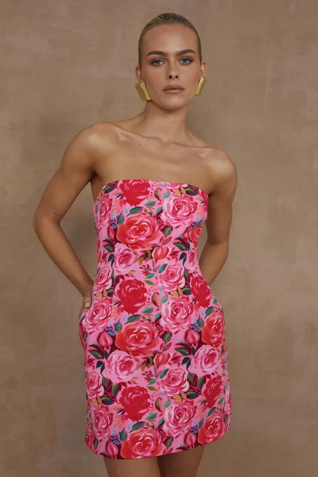 Runaway The Label Mini Dresses PRIMROSE MINI DRESS Begonia Print 8211 Women
