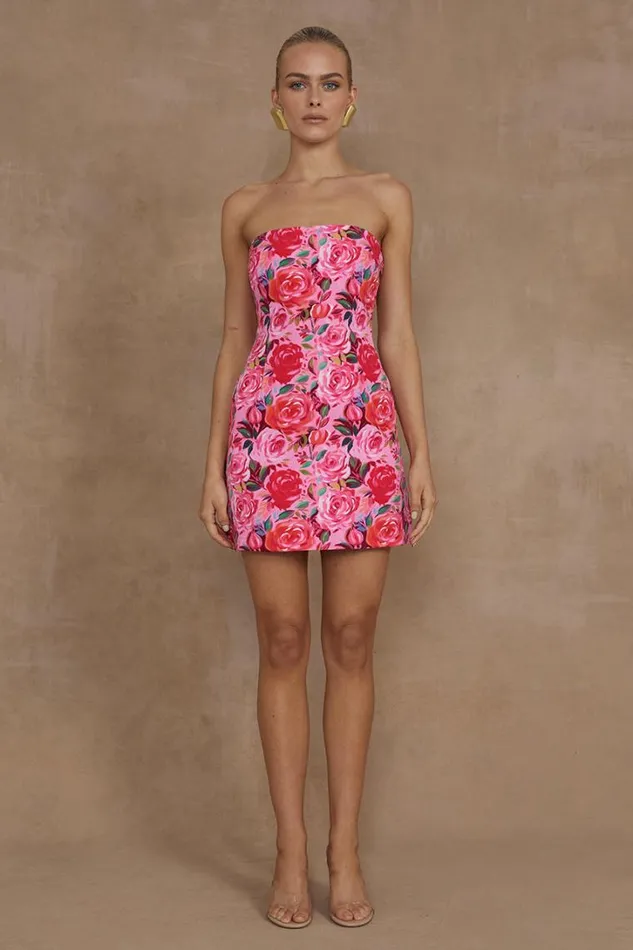 Runaway The Label Mini Dresses PRIMROSE MINI DRESS Begonia Print 8211 Women