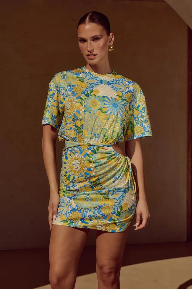 Runaway The Label Mini Dresses SARICO MINI DRESS Anacapri Lemon 8211 Women