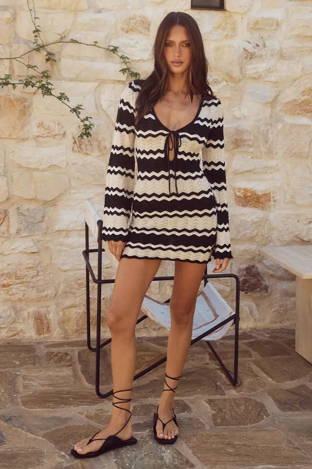 Runaway The Label Mini Dresses SOFIA MINI DRESS Blackcream 8211 Women