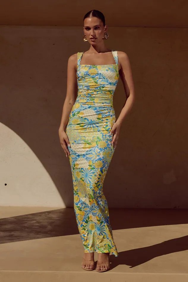 Runaway The Label Race Day Dresses VIVIAN MAXI DRESS Anacapri Lemon 8211 Women