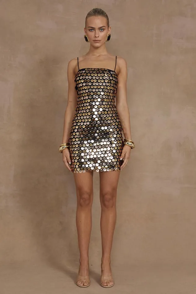 Runaway The Label Sequin Dresses CORTEZ MINI DRESS Bronze 8211 Women
