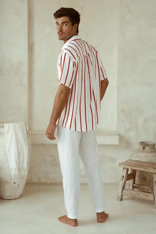 Runaway The Label Shirts ELIJAH SHIRT Red Stripe 8211 Men