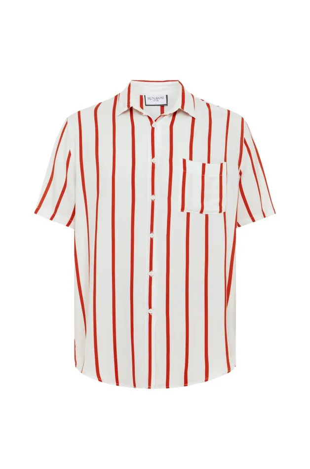 Runaway The Label Shirts ELIJAH SHIRT Red Stripe 8211 Men