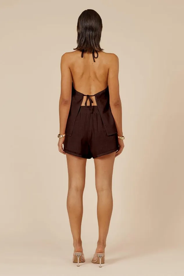 Runaway The Label Summer Sets OCTAVIA TOP Chocolate 8211 Women