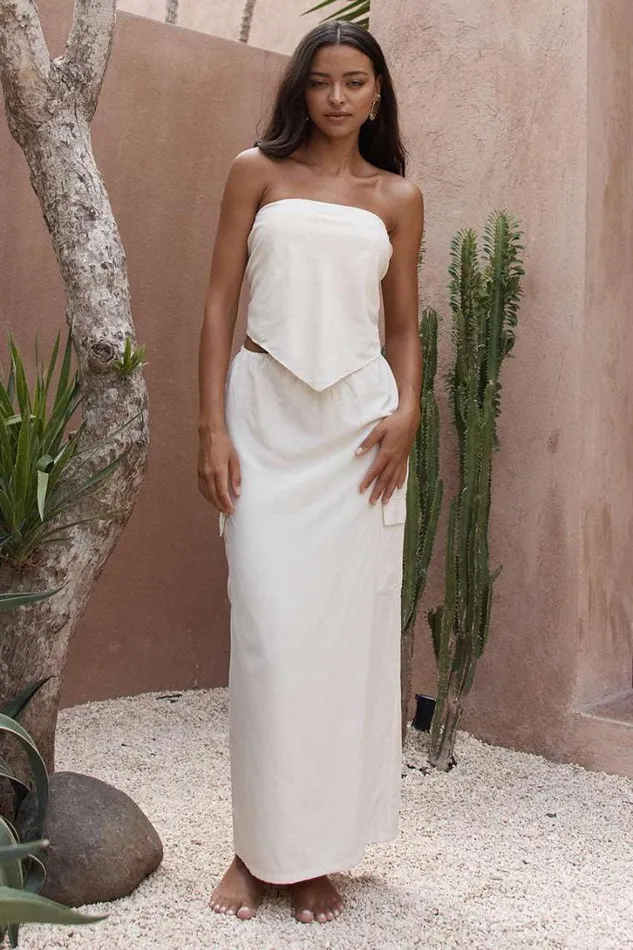 Runaway The Label Summer Sets PICILO SCARF TOP Oatmeal 8211 Women