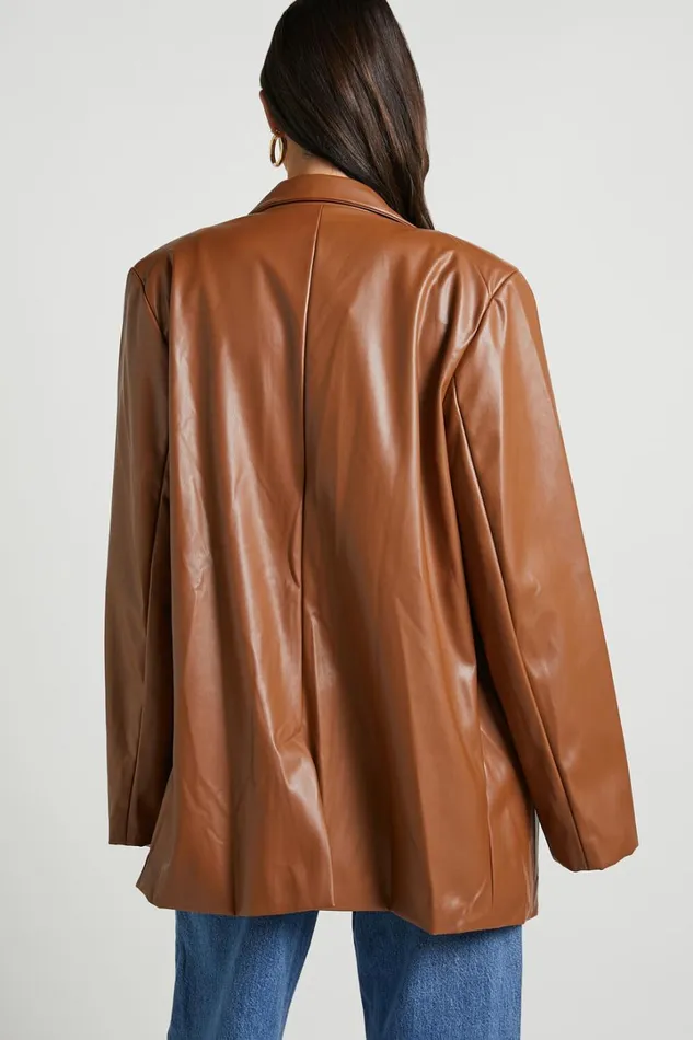 Samanfa Jacket 8211 Faux Leather Jacket In Tan Women Showpo Blazers Samanfa Jacket 8211 Faux Leather Jacket In Tan Women Showpo Blazers