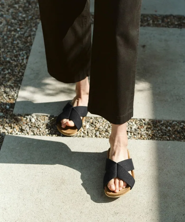 Sandals and Slides Women Jenni Kayne Cotton Crossover Sandal Black