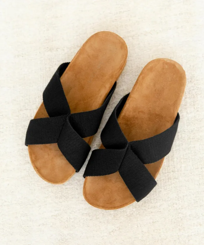 Sandals and Slides Women Jenni Kayne Cotton Crossover Sandal Black