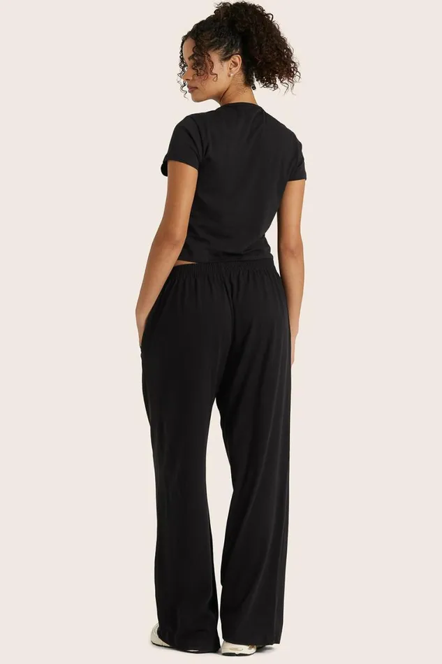 SET ACTIVE Bottoms HEAVY COTTON EASY PANTS 8211 ONYX 8211 Women