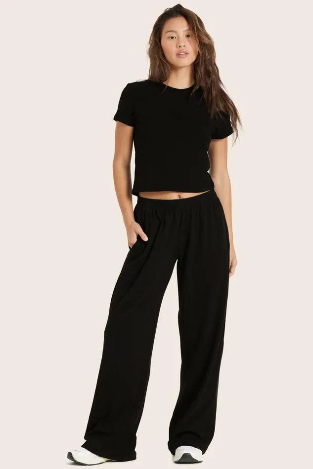 SET ACTIVE Bottoms HEAVY COTTON EASY PANTS 8211 ONYX 8211 Women