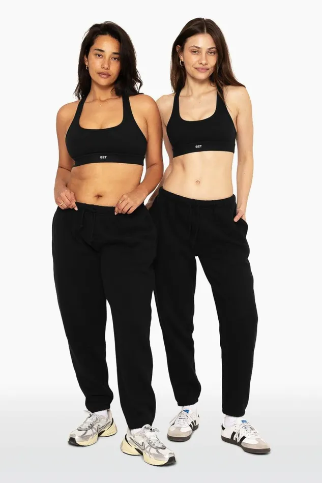 SET ACTIVE Bottoms HEAVYWEIGHT SWEATS DRAWSTRING SWEATPANTS 8211 ONYX 8211 Women