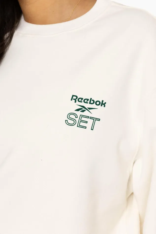 SET ACTIVE Sweats HEAVYWEIGHT SWEATS REEBOK X SET CREWNECK 8211 BLANC 8211 Women