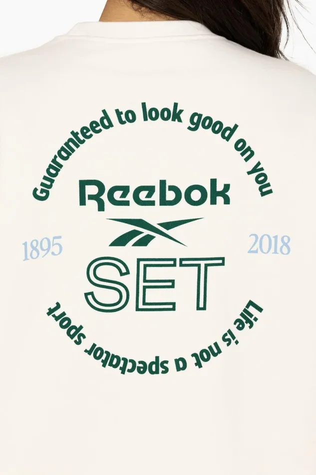 SET ACTIVE Sweats HEAVYWEIGHT SWEATS REEBOK X SET CREWNECK 8211 BLANC 8211 Women