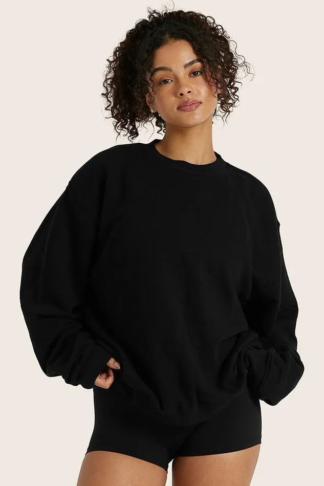 SET ACTIVE Sweats LIGHTWEIGHT SWEATS CLASSIC CREWNECK 8211 ONYX 8211 Women